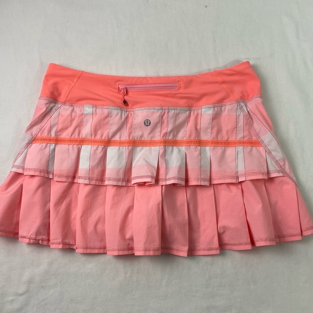 Lululemon Women’s Pace Setter Run Skort Pink White Gingham Size 8 - Picture 5 of 7